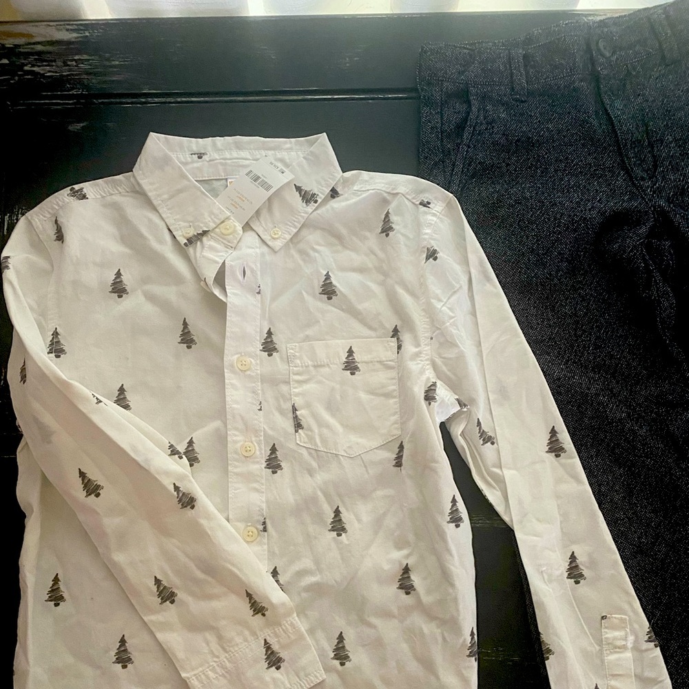NWT set holiday collar shirt and dress pants